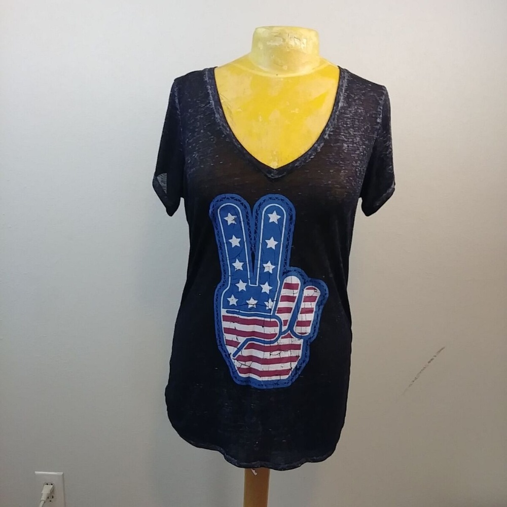 Fifth Sun Women's Burnout Peace Graphic Tee
